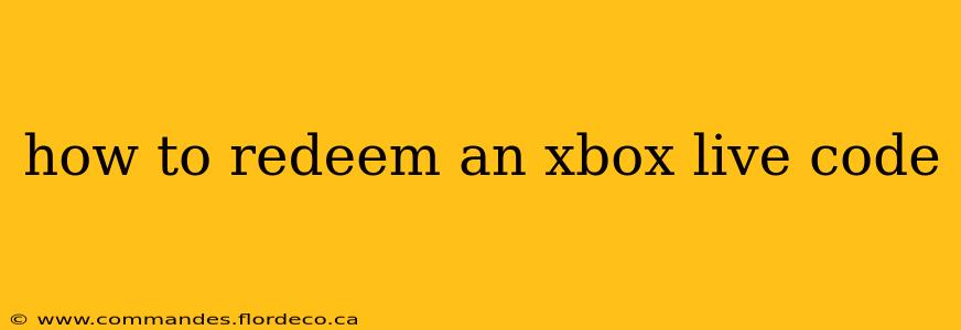 how to redeem an xbox live code