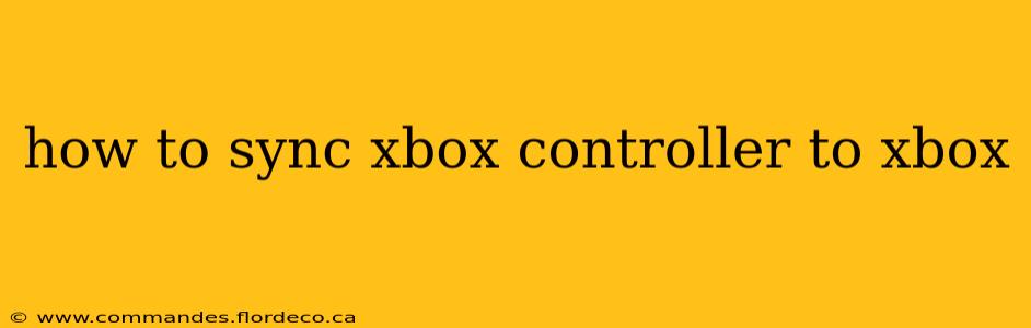 how to sync xbox controller to xbox