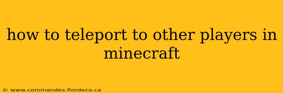 how to teleport to other players in minecraft