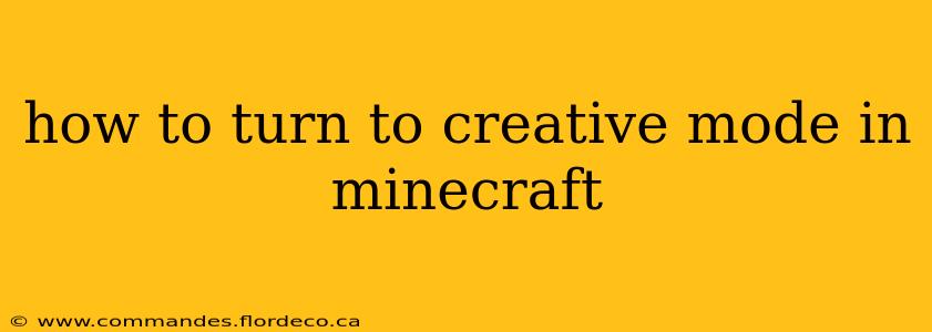 how to turn to creative mode in minecraft