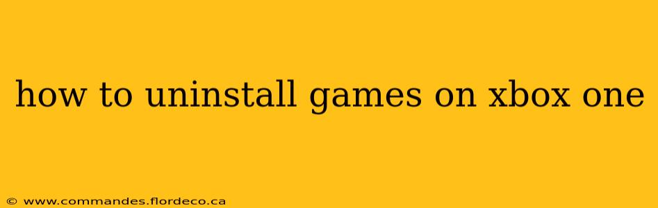 how to uninstall games on xbox one