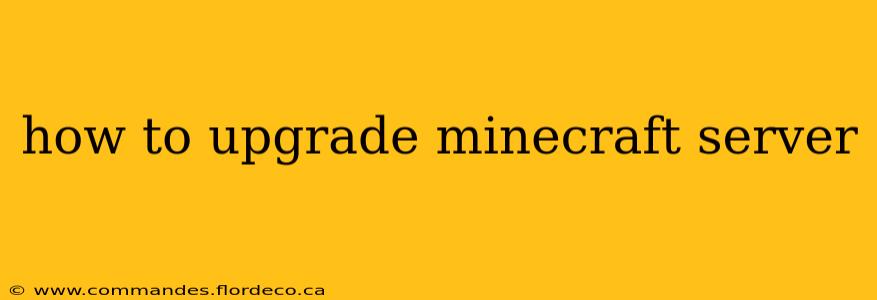 how to upgrade minecraft server