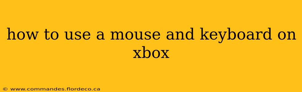 how to use a mouse and keyboard on xbox