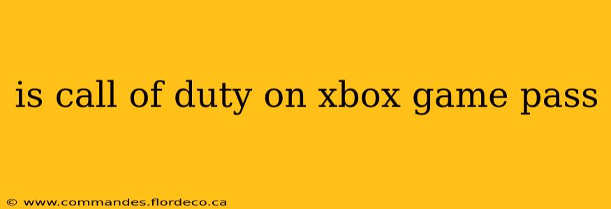 is call of duty on xbox game pass