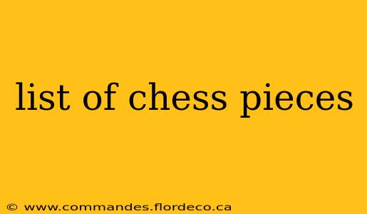 list of chess pieces