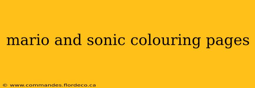 mario and sonic colouring pages