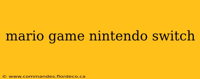 mario game nintendo switch