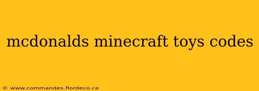 mcdonalds minecraft toys codes
