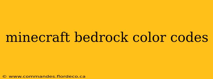 minecraft bedrock color codes