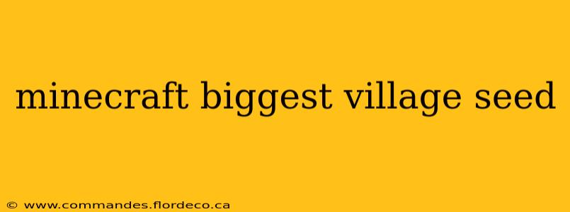 minecraft biggest village seed