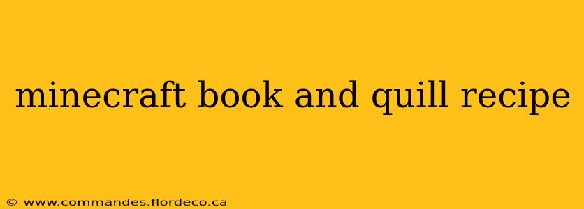 minecraft book and quill recipe