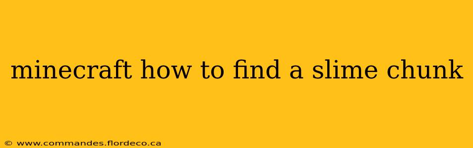 minecraft how to find a slime chunk