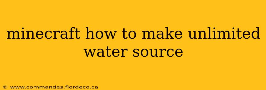 minecraft how to make unlimited water source