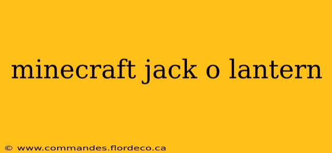 minecraft jack o lantern