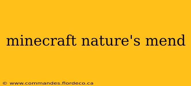 minecraft nature's mend