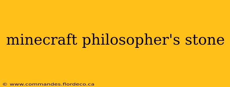 minecraft philosopher's stone