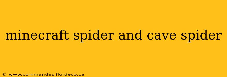 minecraft spider and cave spider