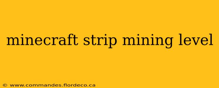 minecraft strip mining level