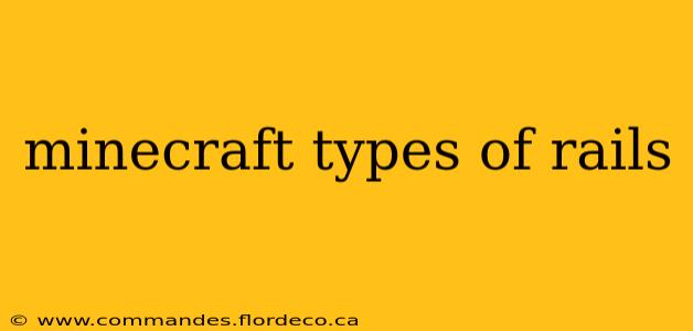 minecraft types of rails
