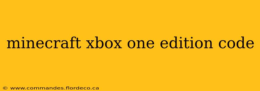 minecraft xbox one edition code