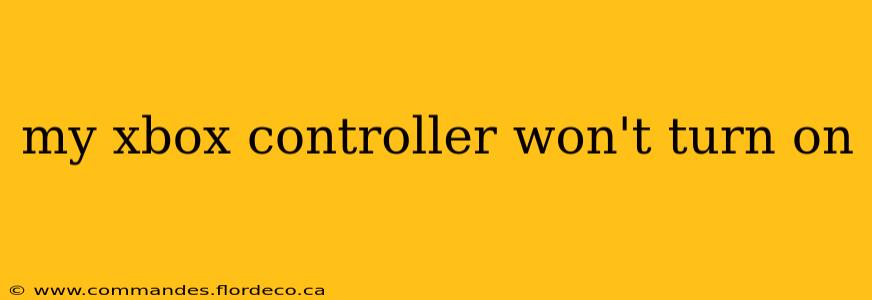 my xbox controller won't turn on