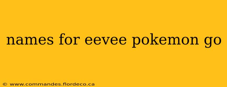 names for eevee pokemon go