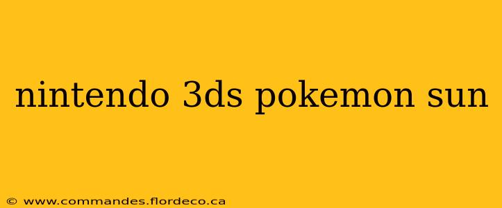 nintendo 3ds pokemon sun