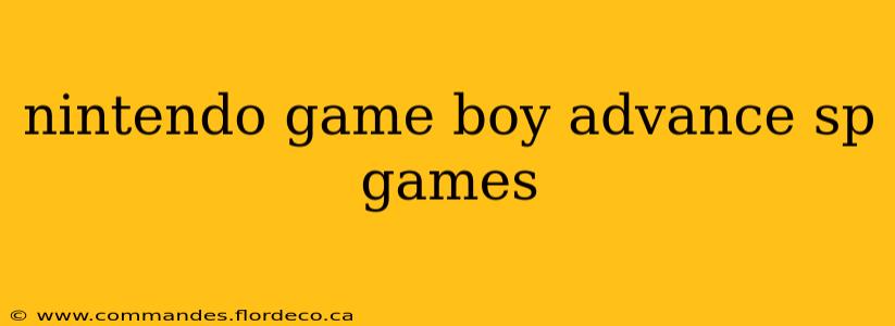 nintendo game boy advance sp games