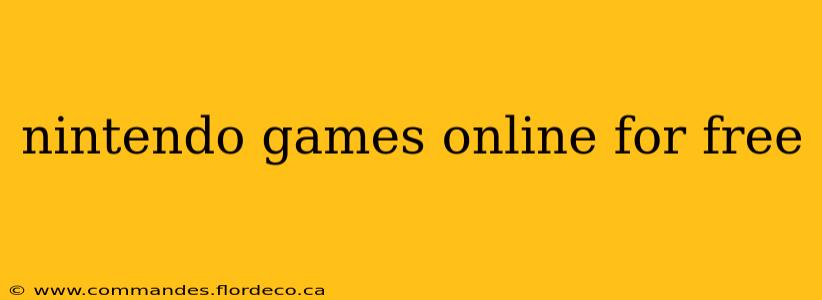nintendo games online for free