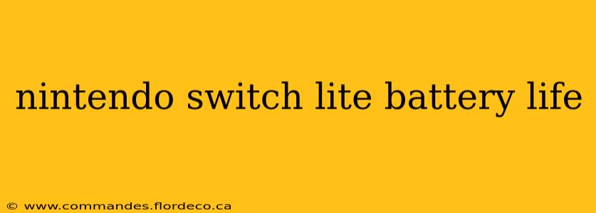 nintendo switch lite battery life