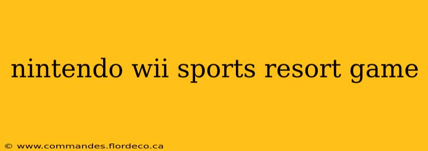 nintendo wii sports resort game