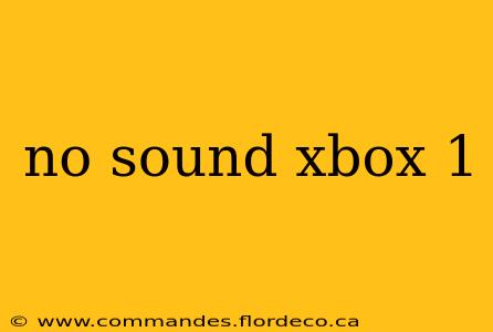 no sound xbox 1