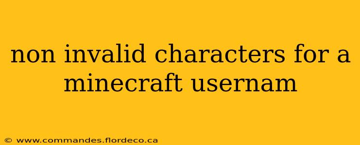 non invalid characters for a minecraft usernam