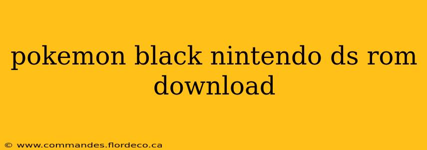 pokemon black nintendo ds rom download