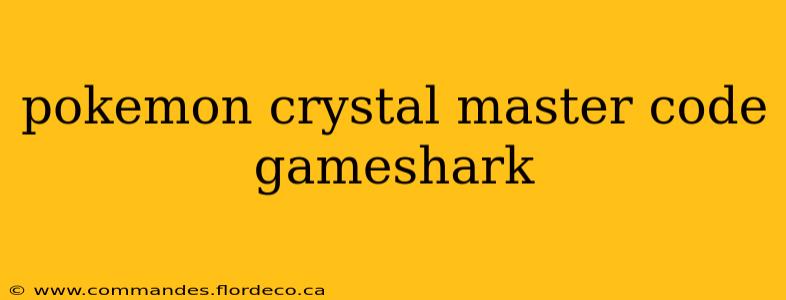 pokemon crystal master code gameshark