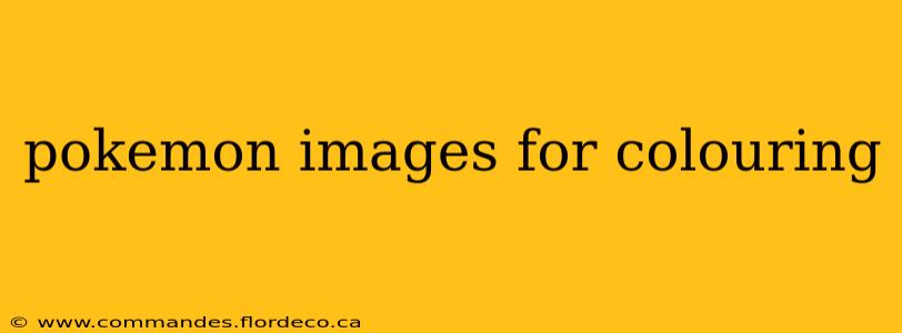 pokemon images for colouring
