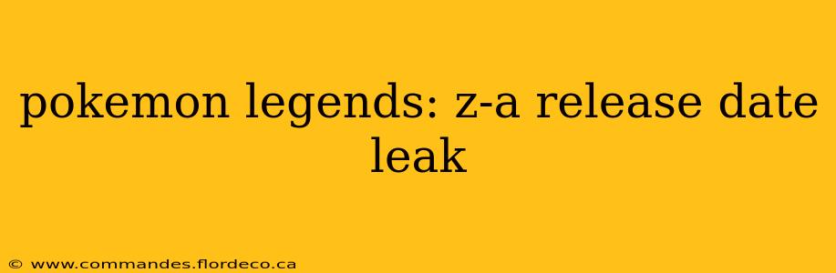 pokemon legends: z-a release date leak