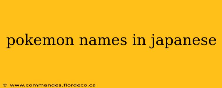 pokemon names in japanese