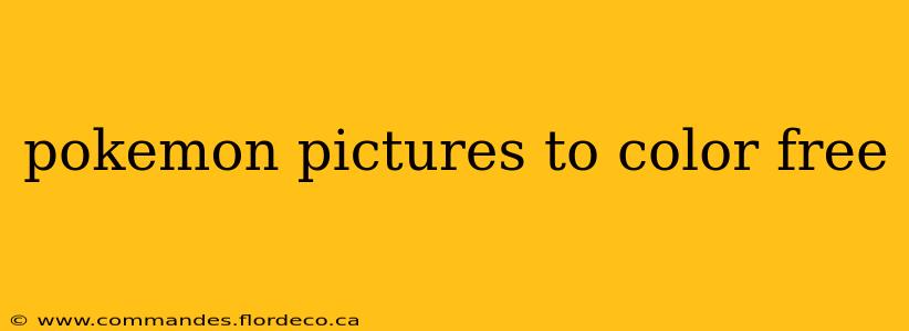 pokemon pictures to color free