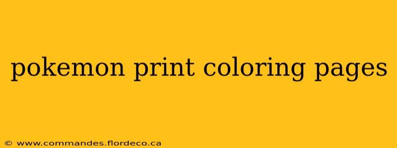 pokemon print coloring pages