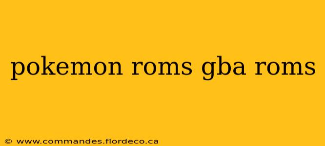 pokemon roms gba roms