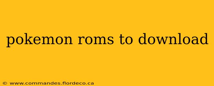 pokemon roms to download