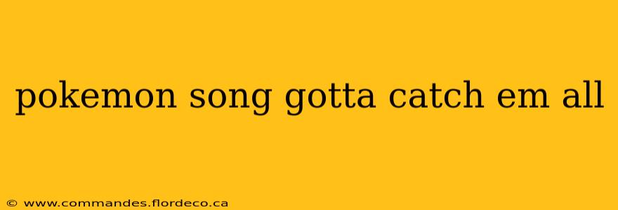 pokemon song gotta catch em all
