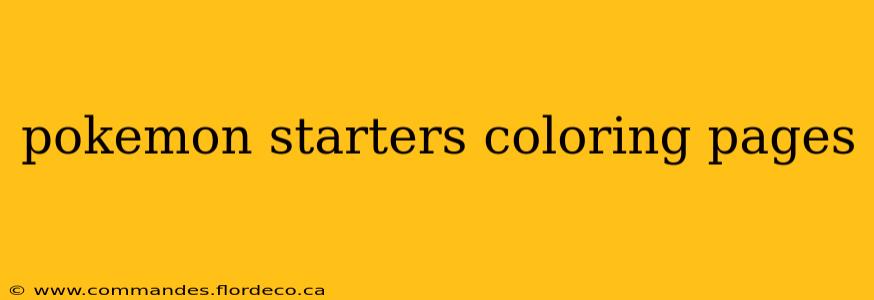 pokemon starters coloring pages