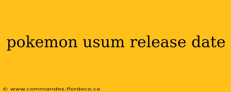 pokemon usum release date