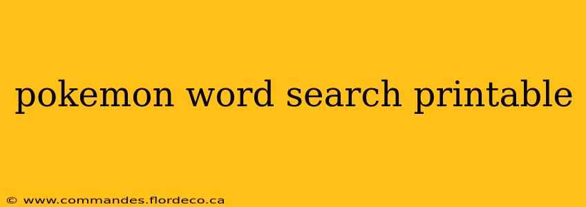 pokemon word search printable