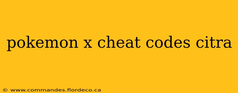 pokemon x cheat codes citra