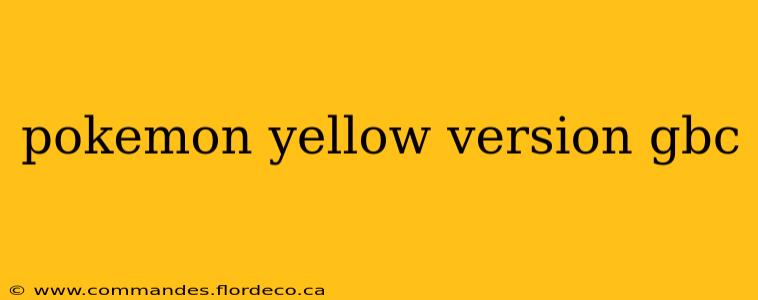 pokemon yellow version gbc