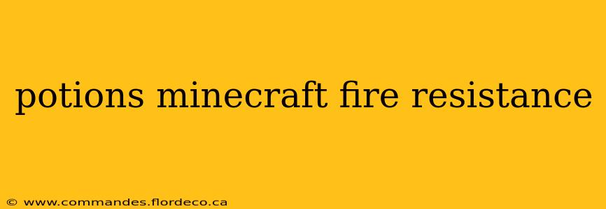potions minecraft fire resistance