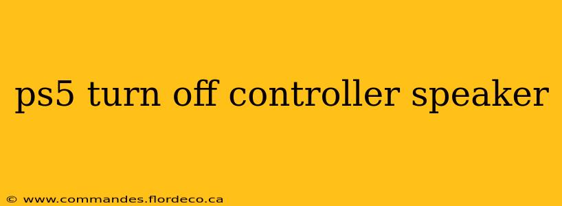ps5 turn off controller speaker